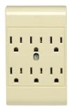 Leviton L01-49686-00I 6 Outlet Adapter Grounded Wheat