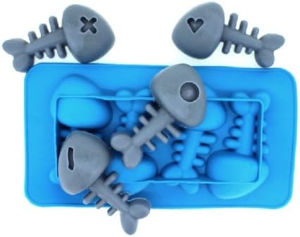 Homwish - DIY 10 Fish Bone Shape Ice/Cake/Chocolate/Sugar Decorating Silicone Mini Cube Craft Fondant Mold Tray