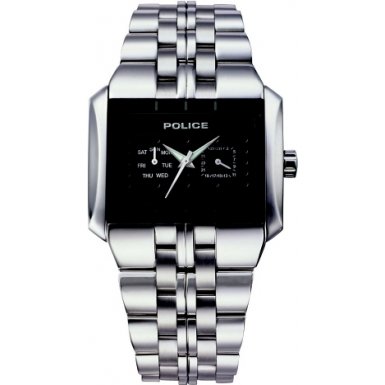 Police 10811JS-02M Mens P-Matrix Black Dial Stainless Steel Bracelet Watch Image of Police 10811JS-02M Mens P-Matrix Black Dial Stainless Steel Bracelet Watch