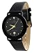 Le Chateau #955M-1 Men's Black IP Elegant Leather Strap Domed Crystal Watch