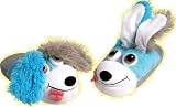 Kids Pop Up Pals Slippers FLUFFY PUPPY BLUE, comparable to Stompeez Slippers Small = Size 11/12 best for ages 3,4,5
