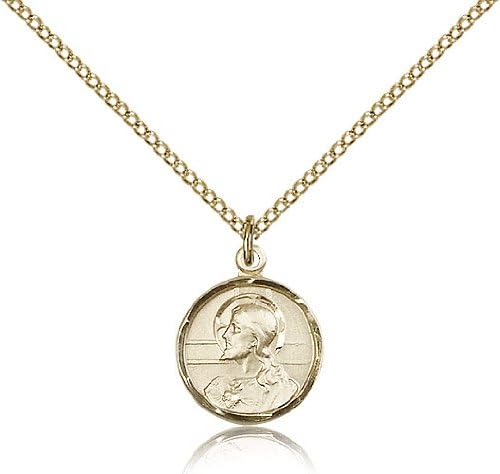 Scapular Medals - Gold Plated Scapular Pendant Including 18 Inch Necklace