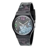 Alice in Wonderland Women's AL1010 Cheshire Cat Black Dial Plastic Strap Watch