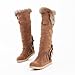 Charm Foot Winter Fashion Tassels Womens Low Heel Snow Boots Long Boots