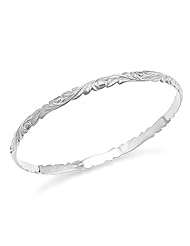 Old English Scroll 4.5mm Bracelet in 14K White Gold - Size 7.5
