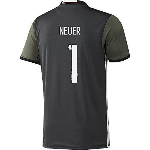 Adidas DFB Deutschland Fussball Trikot Away Euro EM 2016 Manuel Neuer 1 Kinder grau grün Größe 140