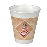Dart 16X16G 16-Ounce Capacity 3.6 Inch Top and 2.3 Inch Bottom Diameter 5.3 Inch Height Cafe G Green Accents Printed Foam Cup 40-Pack (Case of 25)