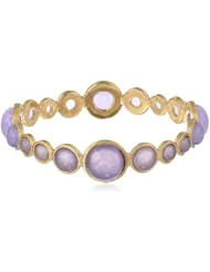 Gold Plated Brass Bracelet with Purple Glass