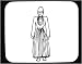 Mouse Pad with black and white, Estonia, head gear, Europe, ornaments, woman, tradtional dress