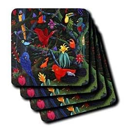 RAINFOREST BIRDS - Set Of 8 Coasters - Soft by 3dRose LLC