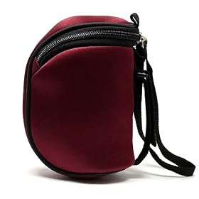 Travel Light Weight Sleeve Carrying Bag, Soft Microfiber, Water-Resistant Slim Protective Case with Mesh Pocket and Hand Strap ( MAROON RED ) For The Sony HDR High Definition Handycam 8.9 MP Camcorder with 30x Optical Zoom, and 16 GB Embedded Memory (2012 Model)