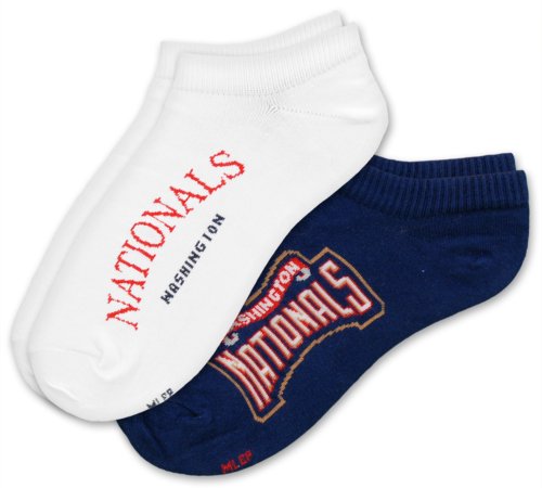 Washington Nationals Women's No-Show Socks, Medium (2 Pack)