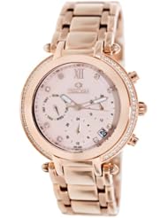 Precimax Womens Glimmer Elite PX13348 Rose-Gold Stainless-Steel Mother-Of-Pearl Dial Swiss Chronograph Watch