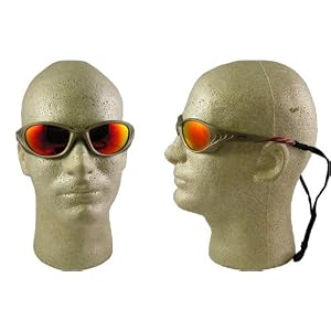 AOSafety Fuel2 Safety Glasses - Metallic Frame - Red Mirror Lens by AO Safety