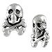 Sterling Silver Skull & Crossbone Stud Earrings