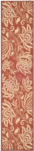 Safavieh Cy2961-3707 Courtyard Collection Antigua Red and Natural Indoor/Outdoor Area Runner, 2-Feet 4-Inch by 9-Feet 11-Inch