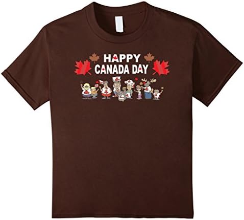 Kids Happy Canada Day T Shirt Funny 10 Brown