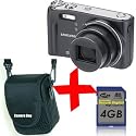 Samsung WB550 Black Digital Camera +4GB +Soft Case Bundle (3" LCD, 12MP, 10xOptical Zoom 24mm Ultra Wide-Angle Lens)