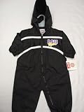 Louisiana State Fightin Tigers (LSU) Infants / Babys / Kids black hooded Wind Suit coverall