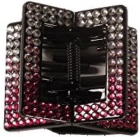 The "BEAUTIFUL ME" Hair Claw Clamp - Durable Plastic with Strong Spring, Easily Holds Thick and Thin Hair, Ideal for Everyday Use, With Reflective Faux Crystals (Pink/Clear)