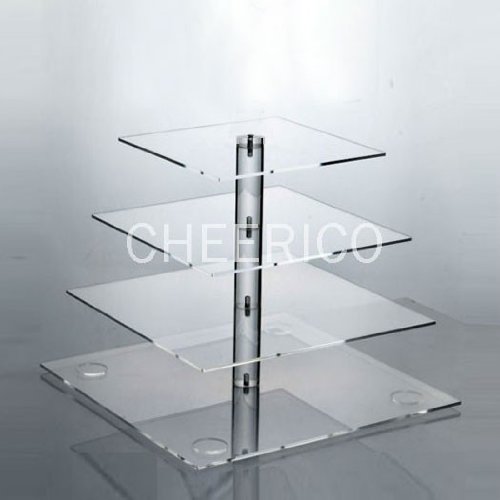 4 Tier Square Pole Wedding Acrylic Cupcake Stand Tree Tower Cup Cake Display for 54 Cupcakes 4 Tier Square Pole Wedding Acrylic Cupcake Stand Tree Tower Cup Cake Display for 54 Cupcakes