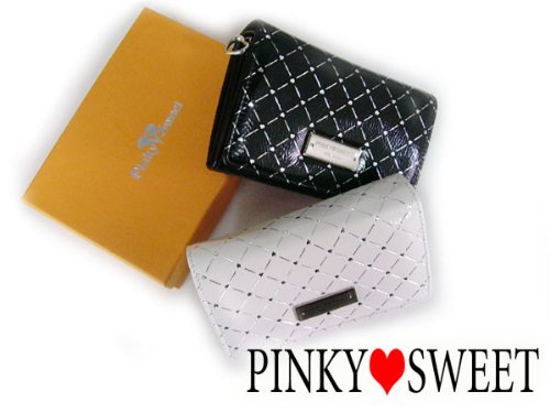 PINKY SWEET エナメル ハート ウォレット 短財布 サイフ TPS-102 ブラック ホワイト