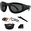 Bobster Sport & Street 2 Interchangeable Touring Motorcycle Goggles Eyewear - Black/Smoke/Amber/Clear