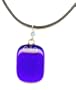 Baerreis - Cobalt Blue Fused Glass Pendant on Cord w/ lobster clasp