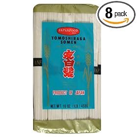 JFC International Tomoshiraga Somen Noodles, 16-Ounce Bags (Pack of 8)