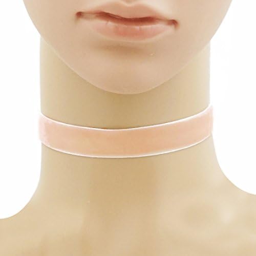 Velvet Trendy 12 Inch Choker Necklace 18mm PINK
