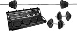 Sunny Health & Fitness 110 Lbs. Black Barbell Set