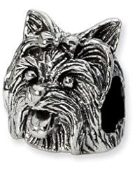 Reflections(tm) Sterling Silver Yorkshire Terrier Head Bead / Charm