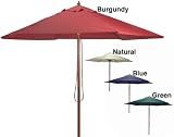 10-Foot Wood Market Umbrella