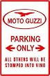MOTO GUZZI PARKING sign * street motorcycle