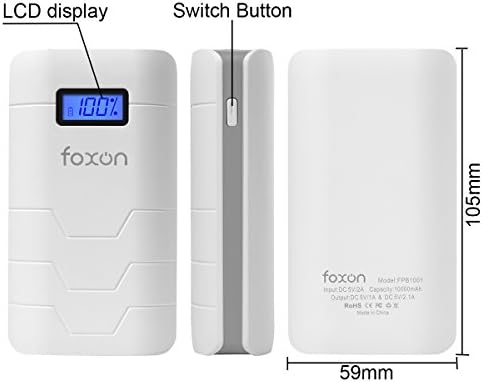 Foxon 10000mAh Waterproof, Shockproof, Dustproof and Pressure Proof USB Port Anti-explosion Portable Charger External Backup Battery Pack Power Bank with Led Lights for iPhone 6 ,iPhone 6 Plus ,iPhone 5S 5C 5, iPhone 4S, 4, iPad Air, Mini ,iPad 2 3 4, Samsung Galaxy S5 S4 S3 S2, Note 3, Note 2, HTC New one, M7, Android Smartphone and Tablets and More Other Devices HK533
