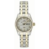 Sartego Ladies Watch with Crystal White Mother of Pearl Dial Automatic Stainless and Gold Plated
