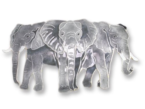 Clearly Charming Grey Elephant Silver & Enamel Pin