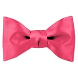 Hot Pink Freestyle Bowtie by Elite Solid - Pink Silk