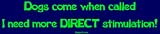 Dogs come when called I need more DIRECT stimulation! Bumper Sticker