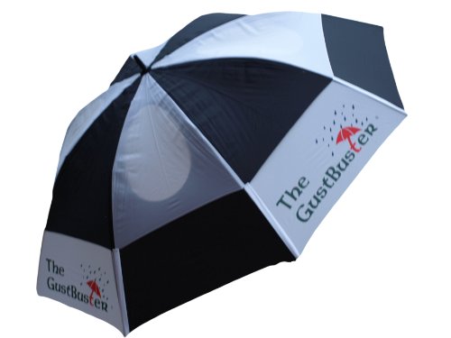 68" Gustbuster Golf Umbrella Blue White with Gustbuster Logo