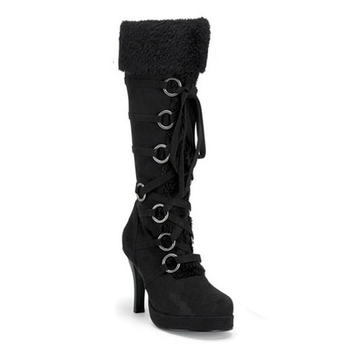 HUNTER 200 3 Inch Heel Microfiber Knee Boot With Faux Fur Trim in 3 Colors by Funtasma