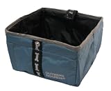 Kyjen Outward Hound Designer Square Port-A-Bowl - Ice Blue and Elephant