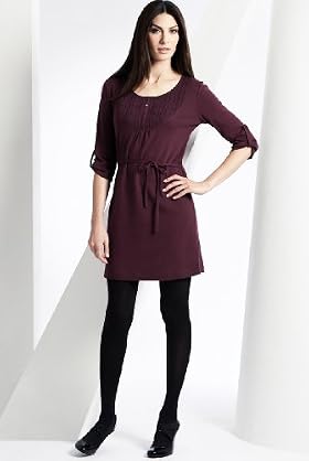 Pure Cotton 34 Sleeve Knitted Bib Dress