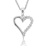 Sterling Silver Heart Diamond Pendant Necklace (HI, SI-I, 0.25 carat)