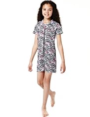 Pure Cotton Hooded Zebra Print Playsuit