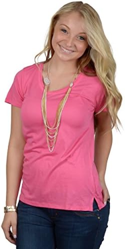 Brinley Co. Juniors Short-sleeve Scoop Neck Tee