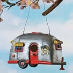 SAVE $11 - Camper Birdhouse Trailer Bird House Airstream style Rv Home Decor Yard Garden Porch Patio Birdfeeder $18.99