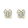 14K Yellow Gold 1/4 ct. Diamond Butterfly Earrings