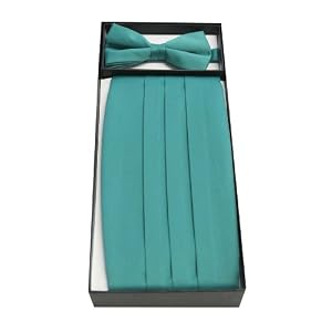 Classy Emerald Green Cummerbund and Bow Tie Set with Box