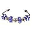 Holiday 'N Blue for Pandora Style Beads on Sterling Silver Plated Twist End Bangle (1)